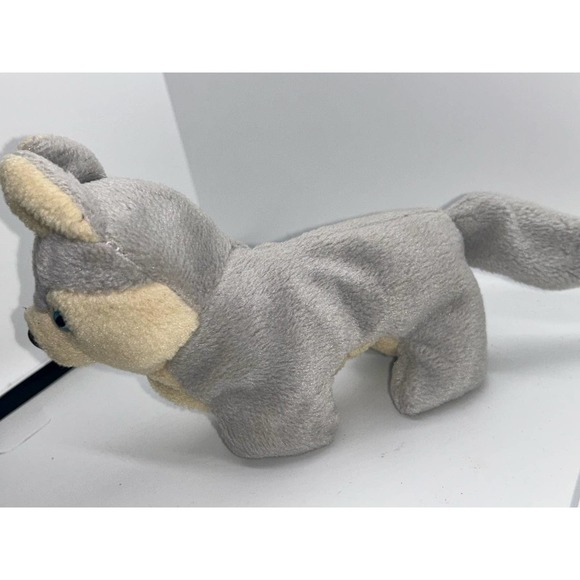 Flufff N Stuff Mushy The Puppy Blue Eyes  Dog Plush Husky Mini Beanie Toy Kid 6” - Picture 3 of 8